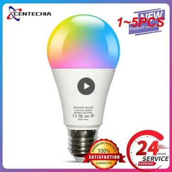 1 ~ 5ШТ Tuya Smart Light E27 Светодиодные Лампы RGB + WW + CW С Регулируемой яркостью Smart Life Голосовое Управление Работает с Alexa Home