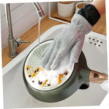 1 пара бытовых перчаток для вытирания пыли, перчаток для мытья посуды, чистящих перчаток среднего размера, прочные 23,5 X 17 см