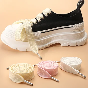 1 пара двухслойных шнурков для обуви шириной 2,2 см, кроссовки, однотонные шнурки для обуви на плоской подошве, шнурки для обуви Queen Force