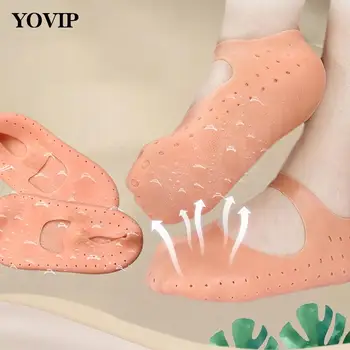 1 пара Силиконовый уход за ногами носки нескользящие против растрескивания увлажняющий гель носки трещины мертвой кожи удалить инструменты протектор педикюр 