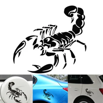 1 шт. Маленькая автомобильная светоотражающая наклейка с рисунком скорпиона, наклейка на капот, запасное колесо, наклейка на кузов автомобиля