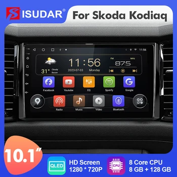 10,1-Дюймовый Автомобильный Радиоприемник Isudar Android 12 Для Skoda Kodiaq 2017-2021 Carplay Auto Stereo No 2din
