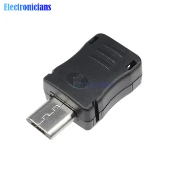 10 шт./лот 5-контактный разъем с Т-портовым разъемом Micro USB с пластиковой крышкой для DIY