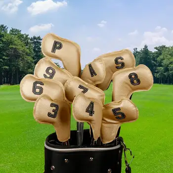 10x Набор железных головных уборов для гольфа Модное снаряжение для взрослых PU Головной убор для гольфа