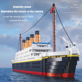 1288ШТ Модель Титаника, Набор мини-строительных блоков, 3D Круизный лайнер, коллекция микро-кирпичей, образование 