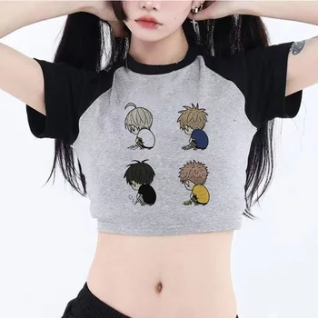 19 Days Once Jian Yi винтажный готический укороченный топ, Женские винтажные футболки Kawaii fairycore cute