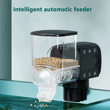 1x Автоматическая кормушка для рыбы Большой емкости с интеллектуальной точностью синхронизации, дозатор корма для количественной подачи деталей аквариума для аквариумных рыбок