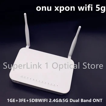 2/5 шт Новый onu xpon com wifi 5g ONT 1GE 3FE 5DB WIFI 2,4 G и 5G двухдиапазонный FTTH оптоволоконный ONT версия epon gpon xPON ONT