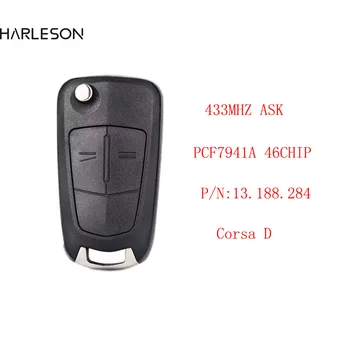 2 кнопки Дистанционного Ключа Автомобиля 433 МГц для Opel/Vauxhall Corsa D 2007 2008 2009 2010 2011 2012 2013 2014 PCF7941A 46 Чип P/N 13.188.284