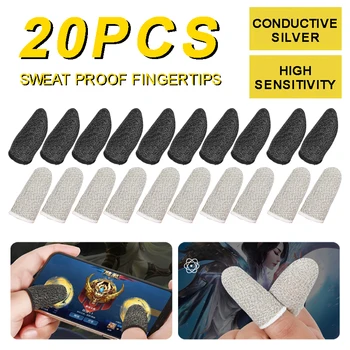 20 шт игровых накладок для пальцев с сенсорным экраном, универсальные водонепроницаемые перчатки для мобильных телефонов, Ультратонкие дышащие накладки для пальцев 0,5 мм