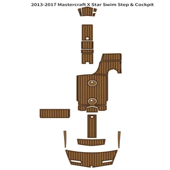 2013-2017 Mastercraft X Star Swim Step Коврик для Кокпита Лодка EVA Пена Коврик Для пола Из Тикового дерева Клейкая Основа SeaDek Gatorstep Style Floor