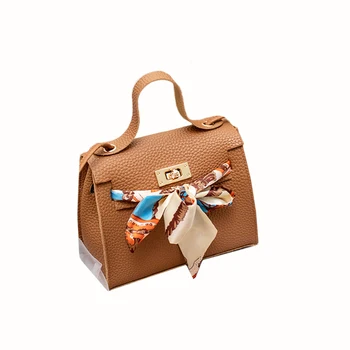 2019 новая простая женская сумка через плечо, повседневная ретро-сумка, маленький свежий замок, маленькая квадратная сумка, съемный шелковый шарф-бант