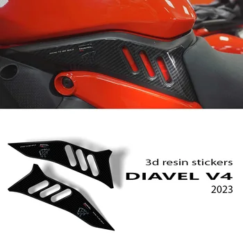 2023 Аксессуары для мотоциклов diavel v4 Боковая защита 3D комплект наклеек из эпоксидной смолы для Ducati Diavel V4 2023-