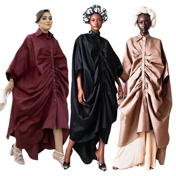 2023 Африканские Платья-Рубашки для Женщин Осеннее Африканское Элегантное Платье С Длинным Рукавом Плюс Размер Дашики Африканская Одежда Анкара Платья