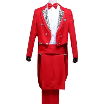 2023, Новое мужское придворное банкетное платье-смокинг, белые / черные / красные мужские свадебные костюмы, куртка и брюки