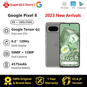 2023 Новый Оригинальный Google Pixel 8 5G Google Tensor G3 8 ГБ оперативной ПАМЯТИ 128 ГБ /256 ГБ ПЗУ С Усовершенствованной Камерой Pixel - Обсидиан, Ореховый, Розовый