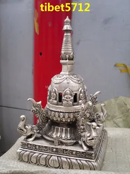 25 см Для поклонения в Тибетском буддийском храме с бронзовым покрытием, Статуя Исцеления Будды с бронзовой отделкой dagoda, 25 см