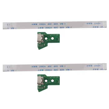 2X Для контроллера SONY PS4 USB-порт для зарядки Разъемная плата JDS-055 5-й V5 12-контактный кабель