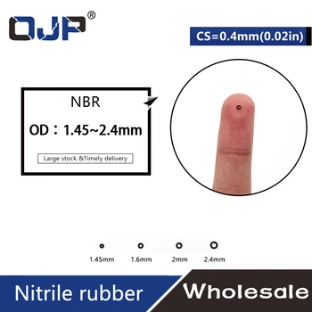 30 шт./лот Резина Черная NBR CS толщиной 0,4 мм OD1.45/1.6/2/2.4 мм Прокладка для часов водонепроницаемое уплотнительное кольцо из нитриловой резины