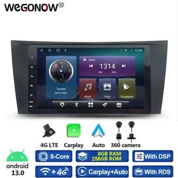 360 Камера 8 ГБ + 256 ГБ Carplay DSP Android 13,0 Автомобильный DVD-плеер GPS WIFI Bluetooth Радио Для Benz E-Class W211 W219 E200 E220 E300