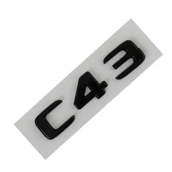 3D ABS Хром Черный Логотип C43 Буквы Эмблемы Наклейка Значок Багажника Автомобиля Наклейка Для Mercedes Benz C43 AMG W204 W205 W206 Аксессуары