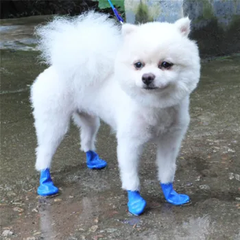 4 шт./компл. Водонепроницаемая обувь для собак для чихуахуа, резиновые непромокаемые ботинки типа воздушного шара, Портативные аксессуары для собак, носки для уличной обуви