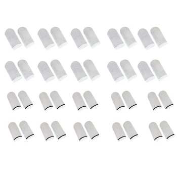 40 игровых раскладушек для пальцев, стеклянные нескользящие перчатки для мобильного телефона из серебристого волокна, белые
