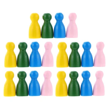 40шт фигурок для настольной игры Деревянные летные шахматы Шахматный человечек Настольные игровые пешки (случайный цвет)