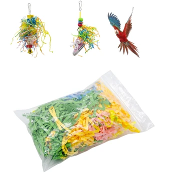 5 Мешков игрушек для птиц, разноцветная бумажная лапка, начинка для клюва, игрушка для кормления, пополнение запасов D7YB