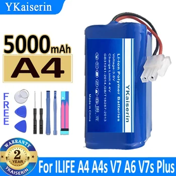 5000 мАч YKaiserin Аккумулятор A4 Для ILIFE A4 A4s V7 A6 V7s Plus V7sPlus Робот-Пылесос Для iLife 4S 1P Полная Емкость Bateria