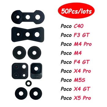 50шт, Оригинальный Стеклянный Объектив Задней Камеры Заднего Вида Для Xiaomi Poco X5 Pro 5G C40 F3 F4 X4 GT M4 M5S X4 Mix Модель С Клеевым Покрытием