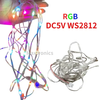 5M DC5V WS2812B RGB LED Fairy String Pixels Dream Color Программируемый 1M/10LED Водонепроницаемый для Свадебной Вечеринки, Праздничного Декора Дерева