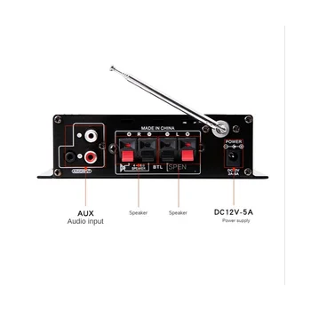 AK380 Hifi Аудио Домашние Цифровые усилители Автомобильный аудиозвук Мощность басов Bluetooth Усилитель FM USB SD Радио Динамики сабвуфера
