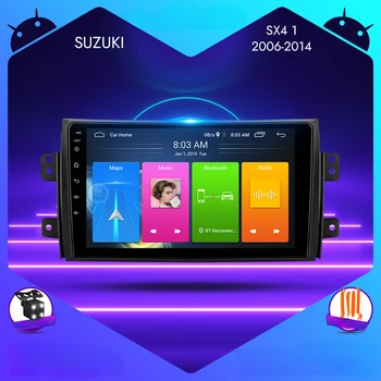 Android 13 Автомагнитола для Suzuki SX4 2006-2013 Fiat Sedici 2005-2014 Мультимедийный Плеер Навигация 2Din Carplay Стерео Головное устройство