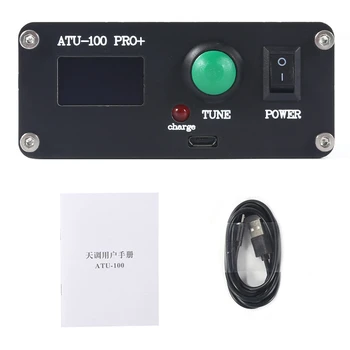ATU-100 Pro + Автоматический Антенный Тюнер 1,8-55 МГц Многофункциональный Удобный 0,96-Дюймовый Перезаряжаемый Черный ABS С Корпусом