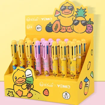 B. Duck Little Yellow Duck 6-Цветная Шариковая Ручка Yome Co-Branded Для Мальчиков И Девочек 0,7 мм Многоцветная Шариковая ручка для прессования