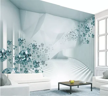 beibehang Пользовательские обои 3d фреска ощущение пространства современная мода хрустальный шар papel de parede 3d стерео ТВ фон обои