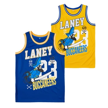BG Баскетбольные Майки LANEY BUCCANEERS REMIX 23 Швейная вышивка Высококачественная спортивная майка на открытом воздухе Белый Желтый Синий 2023 Новый
