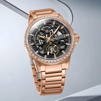 BONEST GATTI Men Luxury 5ATM Водонепроницаемые механические часы Автоматические Механические часы для мужчин