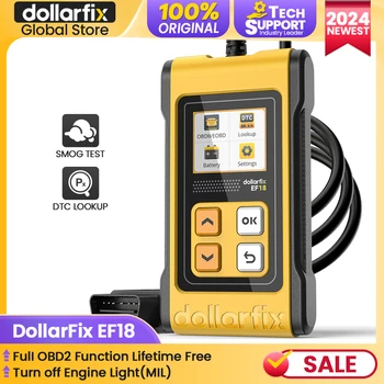 DollarFix EF18 OBD2 Сканер Автомобильный Инструмент Диагностики автомобиля Считыватель кода ODB2 Стирание Кодов ошибок Показаний датчика O2 Сканер OBD 2
