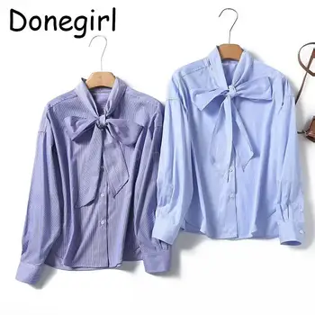 Donegirl Осень Новая Женская Мода 2024 Года, Рубашка В Полоску С Рукавом 