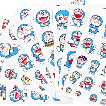 Doraemon Аниме Мультфильм Выражение Лица Наклейки Украшения Ноутбук Ручной Счет Мобильный Телефон Дневник Канцелярские Прозрачные Наклейки Из ПВХ