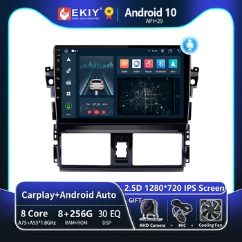 EKIY T8 Для TOYOTA VIOS YARIS 2013 2014 2015 2016 Автомобильный Радио Мультимедийный Видеоплеер Навигация GPS Android Auto 2din DVD