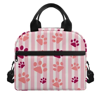 FORUDESIGNS/ Модные дизайнерские сумки для ланча с принтом собачьей лапы для детей, для путешествий, для кемпинга, школьные ланч-боксы для женщин, Loncheras Para