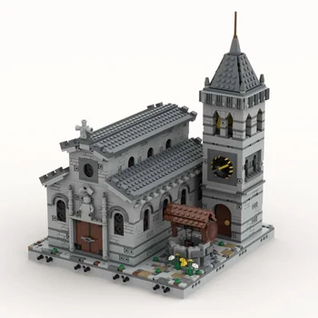 Gobricks MOC Модульная архитектура, Средневековая церковь, Набор строительных блоков, средневековый коттедж, вилла, модель Кирпича для детских игрушек