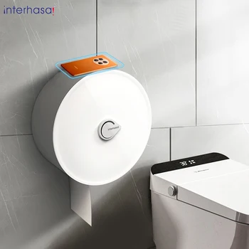 interhasa! Диспенсер для рулонных бумажных полотенец, без перфоратора, настенный диспенсер для салфеток для туалета, ванной комнаты