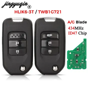 jingyuqin HLIK6-3T TWB1G721 Дистанционный Ключ 434 МГц ID47 Чип Для Honda Civic Accord City CR-V Jazz XR-V Vezel HR-V FRV A/G Blade 2/3B