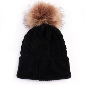 L5YF Детская теплая вязаная шапка от 0 до 2 лет, осенне-зимняя детская толстая шапка