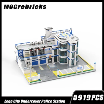 MOC-165276 City Street View Iarge Модель Здания Полицейского Участка Под Прикрытием Building Block Assembly Brick Toy Подарки