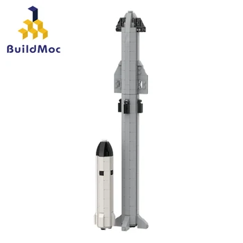 MOC Space X Falcon Сверхтяжелая Ракета-Носитель Строительные Блоки Набор Для Запуска Космического Корабля Кирпичи Игрушки Для Детей Подарок На День Рождения